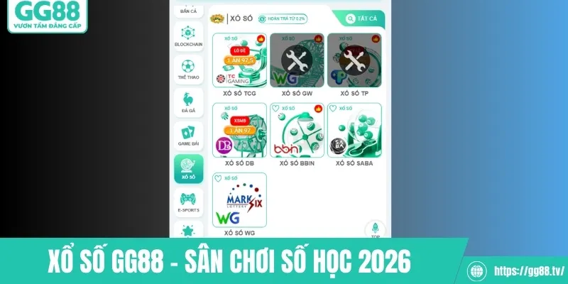Xổ số GG88 - Bức tranh sân chơi số học 2026
